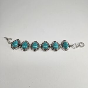 Turquoise Silver Tone Bracelet